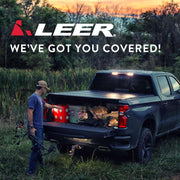 HF350M 3-Panel Folding Tonneau Cover by LEER – Fiberglass-reinforced Polymer, Black, Model 631336