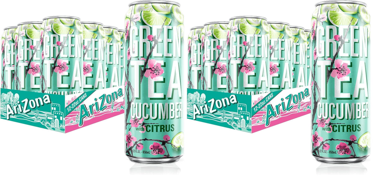 AriZona Green Tea with Cucumber and Citrus / 22 Fl Oz (24 Pack) / 24 Green Tea