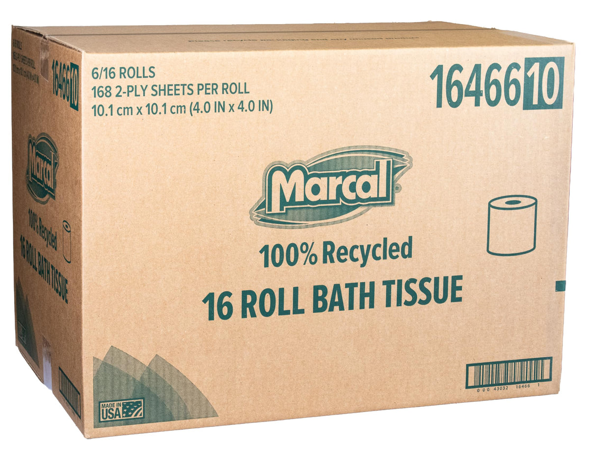 Kidcarpet Toilet Paper by Marcal – 168 Count (Pack of 96), Paper, White, Model 16466CT