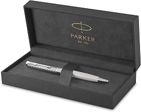 Parker Sonnet Ballpoint Pen, Metal & Pearl Lacquer with Palladium Trim, Medium Point Black Ink