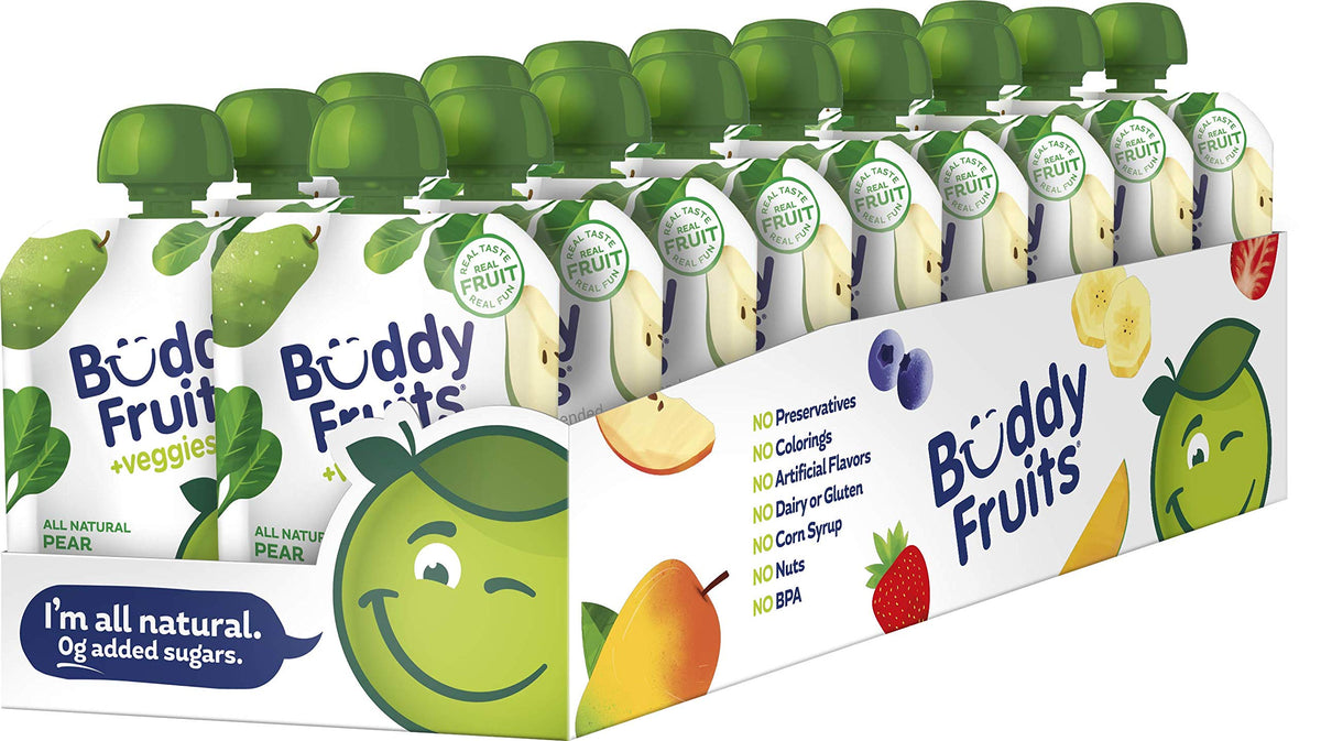 Buddy Fruits Pear & Spinach / 3.2 Ounce (Pack of 18) / 1 Applesauce