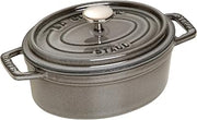 STAUB 40509-477 Pico Cocotte, Oval, 5.9 inches (15 cm), Gray, Enameled | For 1 serving, people who want to enjoy one dish like appetizers, side dishes, small gratans, and bistro
