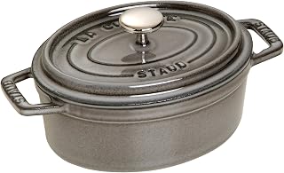 STAUB 40509-477 Pico Cocotte, Oval, 5.9 inches (15 cm), Gray, Enameled | For 1 serving, people who want to enjoy one dish like appetizers, side dishes, small gratans, and bistro