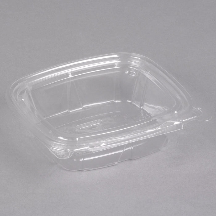 Dart CH8DEF ClearPac Safe Seal 8 oz. Tamper-Resistant, Tamper-Evident Container with Flat Lid -5 1/2" x 4 7/8" x 1 1/2" - 200/Case