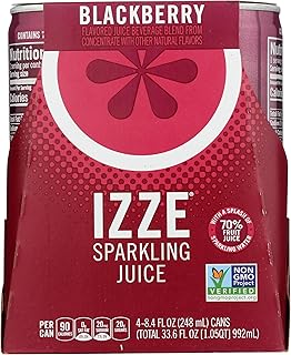 IZZE Sparkling Juice, Blackberry, 8.4 oz Cans, 4 Count