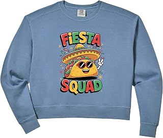 Womens Fiesta Squad Drinking Comfort Colors Crop Sweatshirt