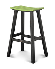 Contempo Bar Height Saddle Seat Barstool by Polywood – Synthetic Wood, Lime, Model 2012-FBLLI