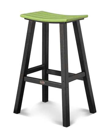 Contempo Bar Height Saddle Seat Barstool by Polywood – Synthetic Wood, Lime, Model 2012-FBLLI
