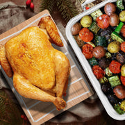QPMR Roasting Pan with V Rack and Cooling Rack, Stainless Steel, 15 Inch, Silver