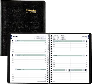 Blueline 2025 Plan & Link™ Essential Weekly Planner, Appointment Book, 12 Months, January to December, 9.25" x 7.25", Black (C5275.81T-25)
