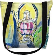 Betsy Drake TY062M 16 x 16 in. Lantern & Bowies Tote Bag - Medium