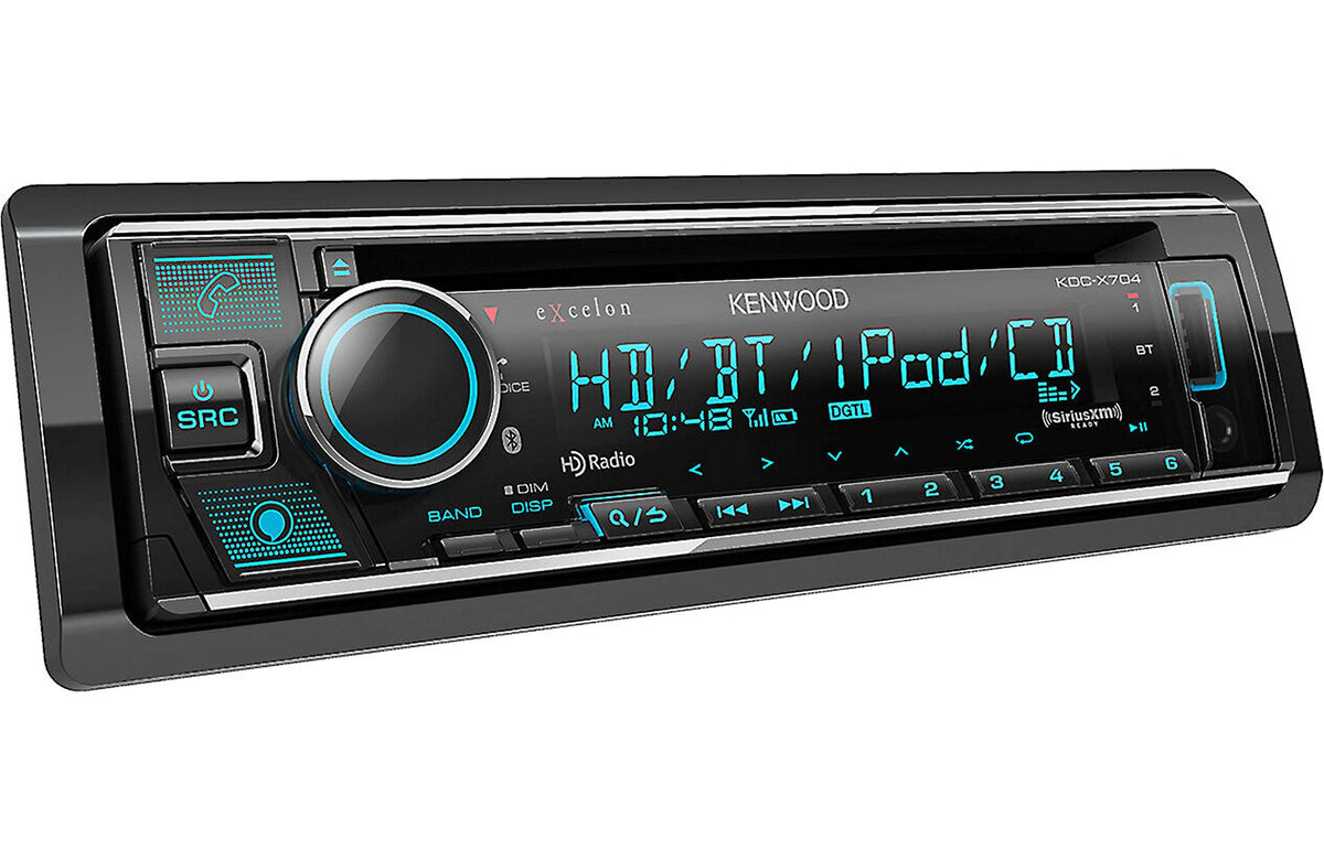 eXcelon KDC-X704 CD Receiver with Alexa by Kenwood – Single Din, black, Model KDC-X704-UVG