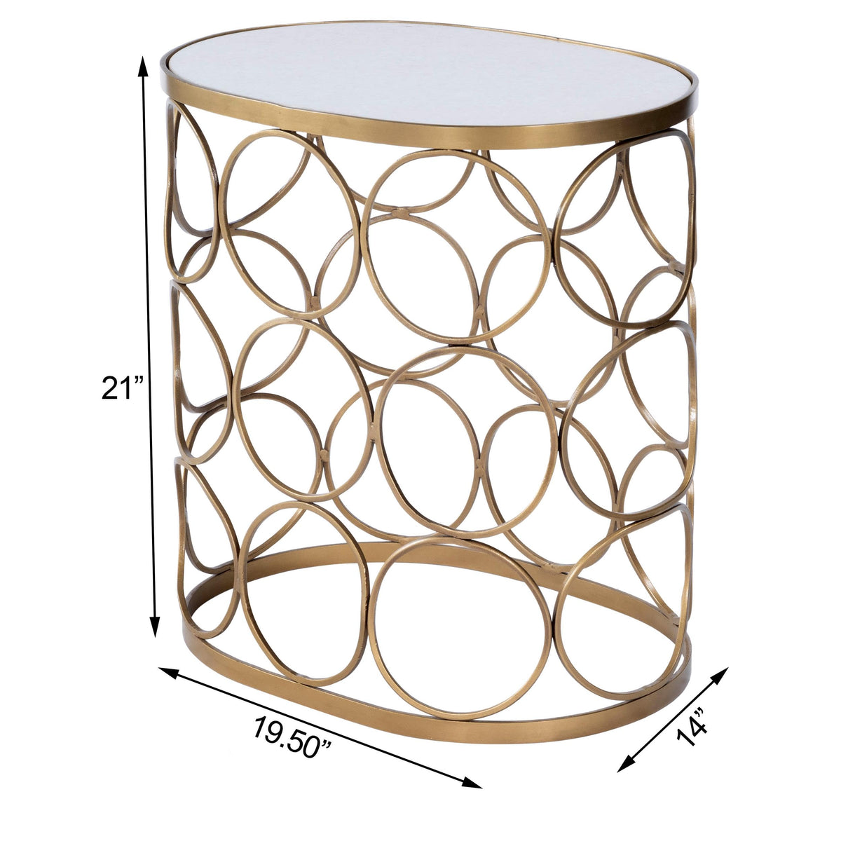 Butler Talulah Oval Marble Accent Table by Butler Specialty Company – 14"D x 19.5"W x 21"H, Wood, Multicolored, Model 6123025