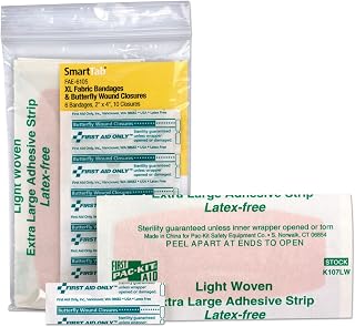 First Aid Only Fae-6105: Sc Refill 2"X4" Fabric Adhesive Bandages (6), Plastic Butterfly Bandages (10)