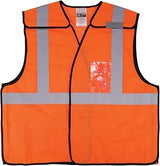 Ergodyne GloWear 8216BA ANSI High Visibility Breakaway Reflective Safety Vest with ID Badge Holder, Orange, Large/X-Large