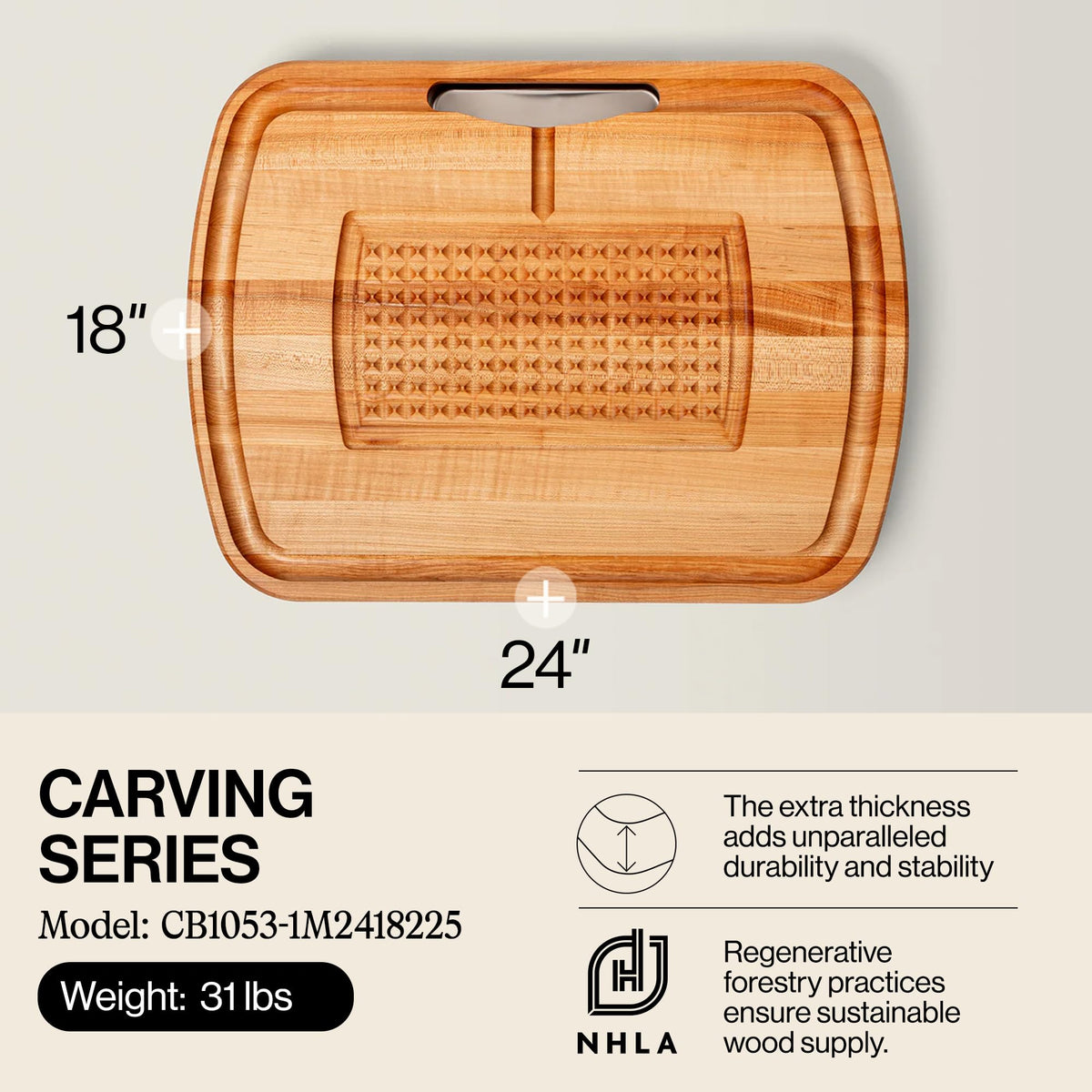 Boos Block Carving Board, Maple Wood, 24 x 18 Inch