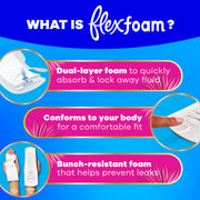 Radiant Feminine Pads for Women by Always – Heavy (Size 2), Foam, White, Model 4332404264