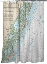 Interiors Little Egg Inlet to Hereford Inlet - Avalon, NH Nautical Map Shower Curtain