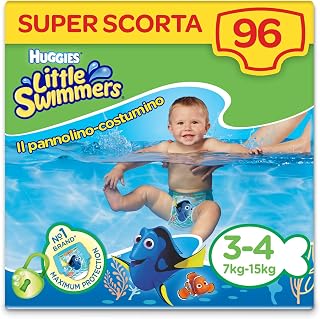 HUGGIES Little Swimmers Disposable Swim Diapers, Small, 12 Count (Pack of 8)