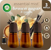 Air Wick Essential Mist Refill, 3ct, Brown Sugar & Vanilla, Fall Scent, Essential Oils, Air Freshener