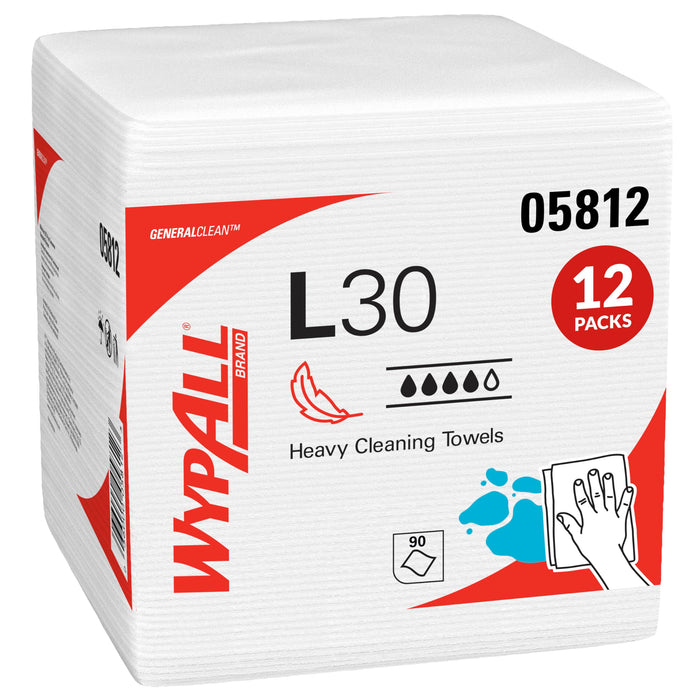 WypAll GeneralClean L30 Heavy Duty Cleaning Towels, 12 x 90 Sheets (05812)