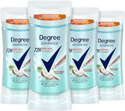 Degree Advanced Antiperspirant Deodorant Move Fresh Coconut 4 Count 72-Hour Sweat & Odor Protection Antiperspirant for Women with MotionSense Technology 2.6 oz