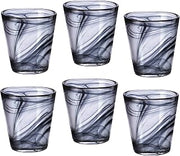 Bormioli Rocco Capri 12.5 oz. Water Glass for Juices, Mineral Water, and Drinks, Set of 6, Black