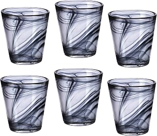 Bormioli Rocco Capri 12.5 oz. Water Glass for Juices, Mineral Water, and Drinks, Set of 6, Black