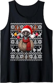 Emu Xmas Ugly Sweaters Festive Santa Emu Bird Christmas Tank Top