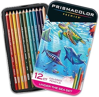 Prismacolor Premier Colored Pencils, Soft Core, Under The Sea Set, 12 Count - Adult Coloring, Arts & Crafts