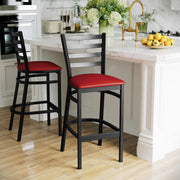 Flash Furniture Red Vinyl Seat/Black Metal Frame / Set of 1 / Traditional Barstools