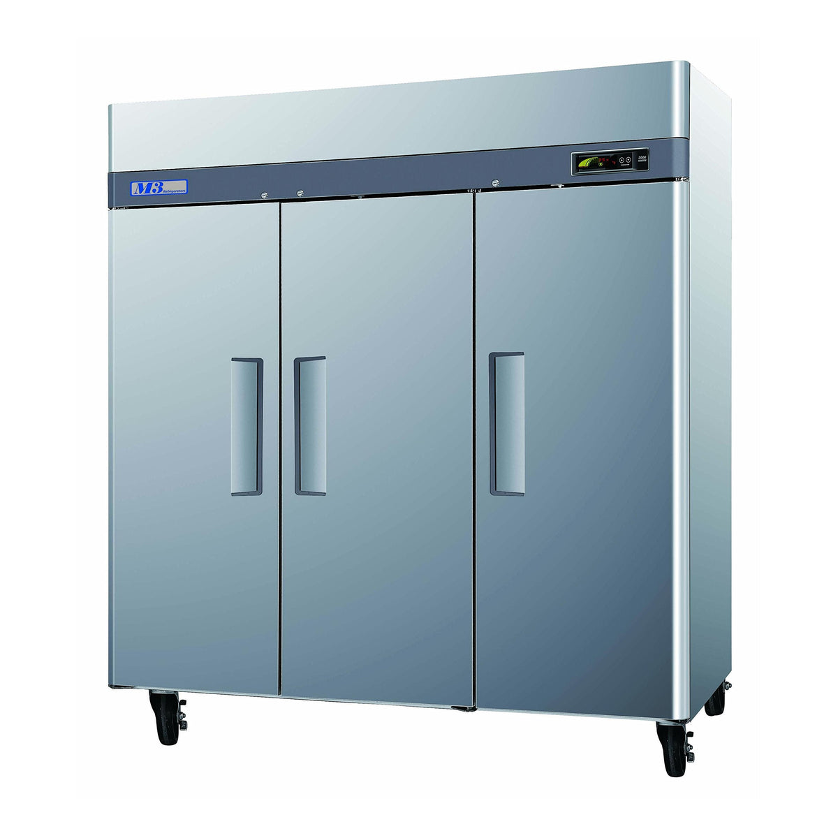 Commercial 3-Solid-Door Reach-In 72-CU. Ft. Refrigerator by Turbo Air – 72 cubic feet, 72.0 cubic_feet, Silver, Model M3R723