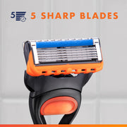 Gillette 1 Count (Pack of 1) / 1 Razor + 5 Refills / Black Cartridge Razors
