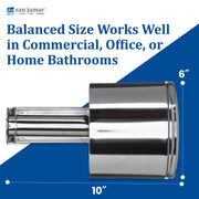 Chrome Covered Reserve Roll Tissue Dispenser by San Jamar – 2 Roll Capacity, Stainless Steel, Chrome, Model R1500XC