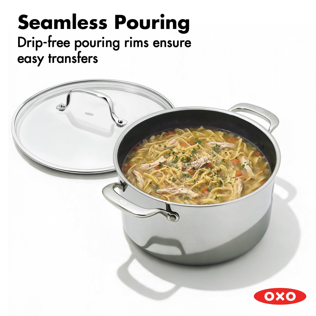 OXO 8QT Stockpot with Lid / Stainless Steel / 8.0 quarts Stockpots