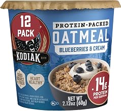 Kodiak Oatmeal Cups Blueberries & Cream, High Protein, Whole Grains, 12pk