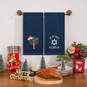 Qiong Meng Hanukkah Hand Towels, 13 x 29 Inch Cotton, Set of 2