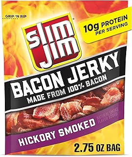 Slim Jim Smoked Bacon Jerky, Hickory Flavor, 2.75 oz., 1-ct
