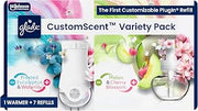 PlugIns with CustomScent Technology, Eucalyptus & Waterlily, 1 Warmer + 2 Refills and Glade PlugIns Refills, Melon & Cherry Blossom, 5 Refills