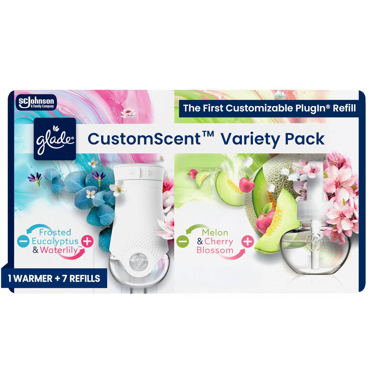 Glade Eucalyptus & Waterlily/Melon & Cherry Blossom / 4.69 Fl Oz (Pack of 1) Electric