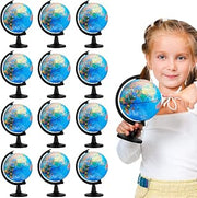Meooeck 12 Pack 4.6'' World Globes for Kids Learning with Stand | 360° Rotation Small Globes for Back to School Educational Kids Desk Classroom Decorative Geography Table Decor