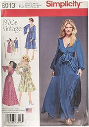 Simplicity 8013 Women's Vintage 1970s Dress Sewing Pattern, Sizes 14-22