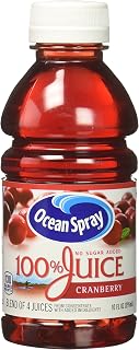 Ocean Spray 100% Juice, Cranberry, 10 Fl Oz (Pack of 6)
