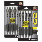 G2 Premium Rolling Ball Gel Pens by PILOT – 5 Count (Pack of 2), Rubber, Black, Pack of 2, Model 31303