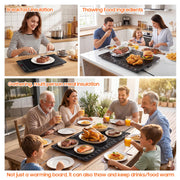 Huiongs Electric Warming Tray, 3 Modular Panels, Black