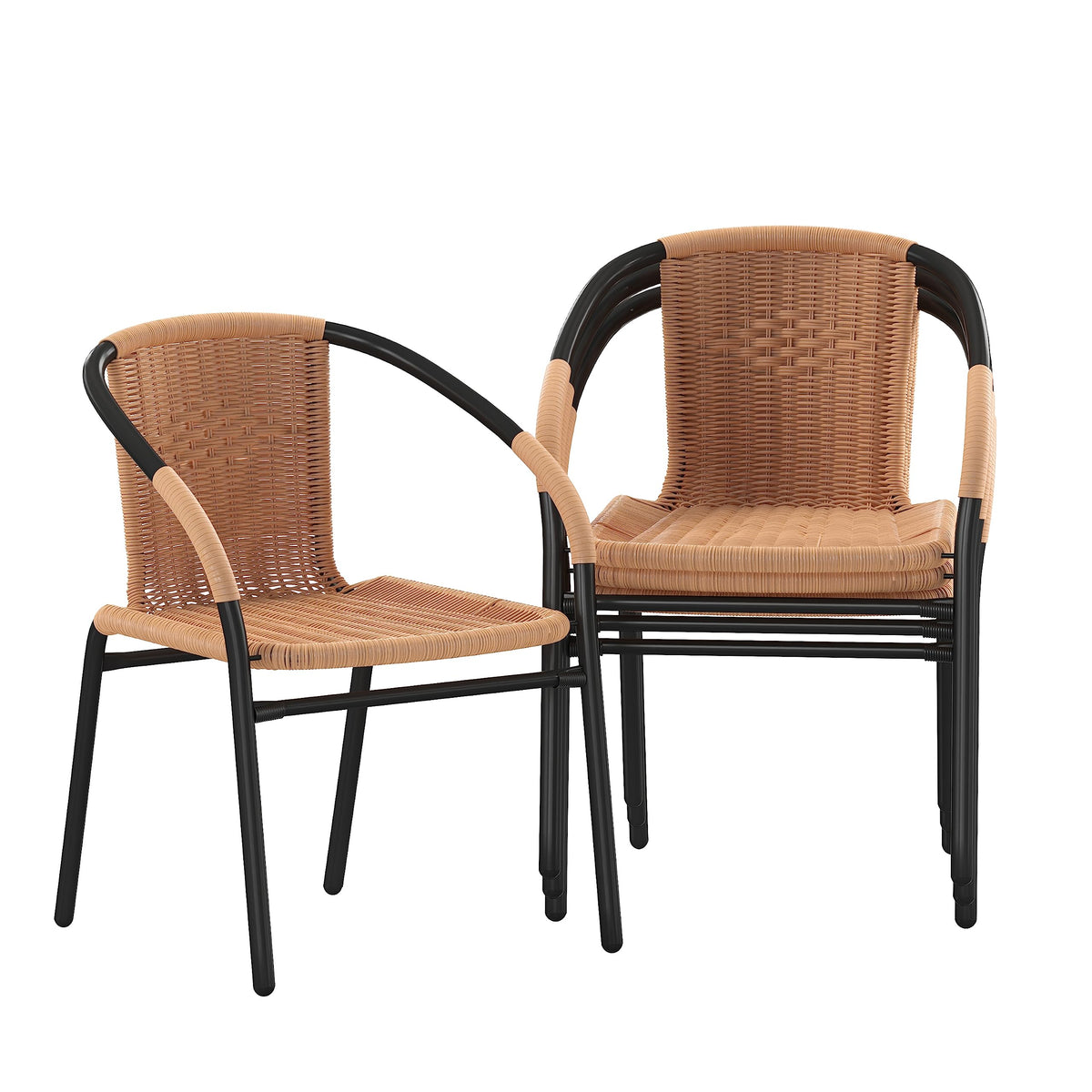 Flash Furniture Beige / Set of 4 / Modern Patio Dining Chairs