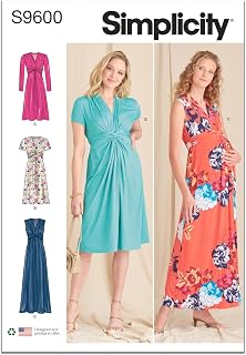 Simplicity SS9600U5 Misses' Pullover Knit Dress Sewing Pattern Packet, Design Code S9600, Sizes 16-18-20-22-24