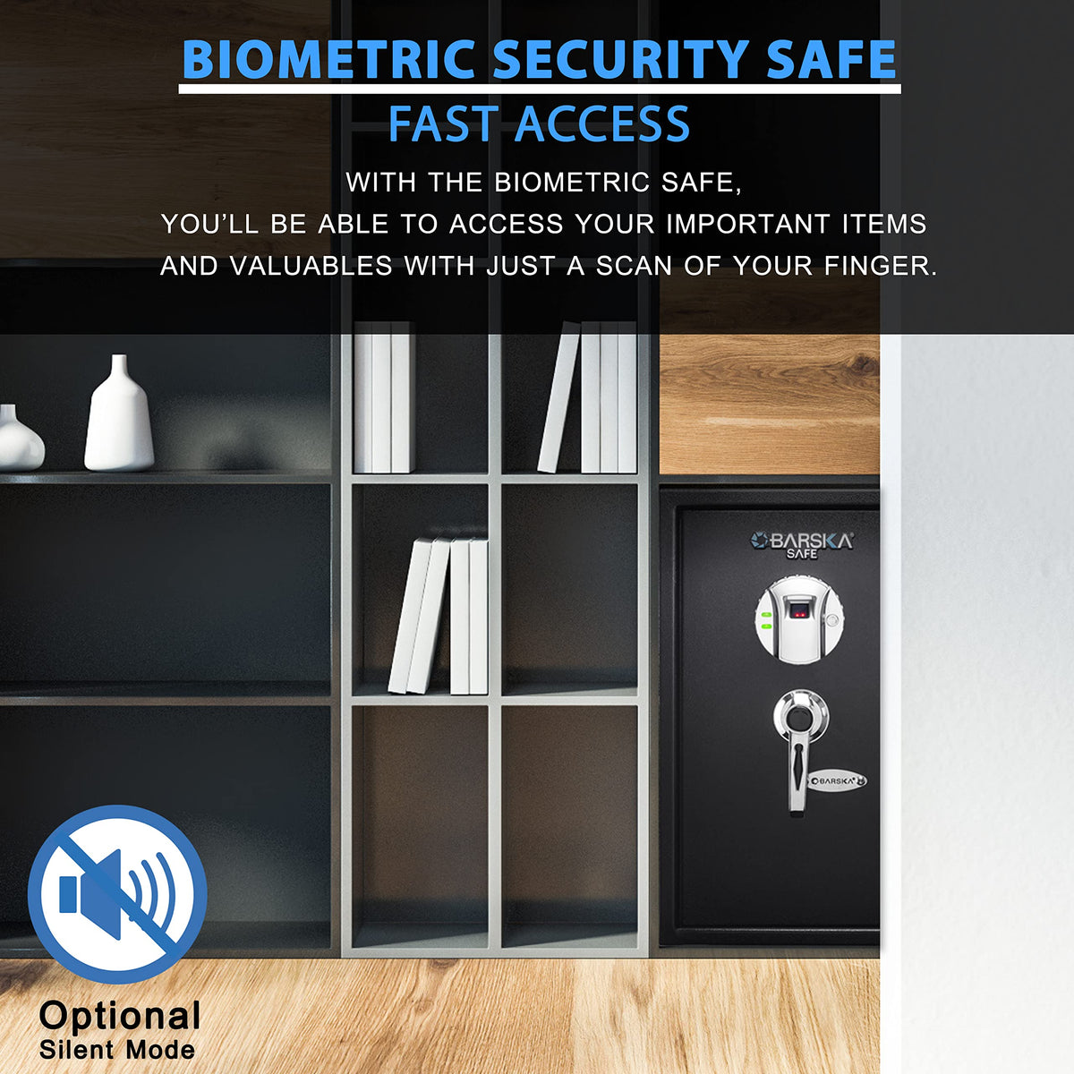 Biometric Fingerprint Safe by Barska – 1.45 CU FT, 1.45 cubic_feet, Alloy Steel, Black, Model AX11650