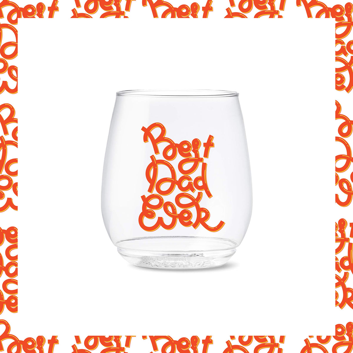 14oz Vino Best Dad Ever Series by TOSSWARE – 14oz, 14 fluid_ounces, Plastic, Best Dad Ever, Pack of 6