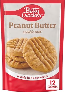 Betty Crocker Peanut Butter Cookie Mix, Makes twelve (12) 2-inch Cookies, 7.2 oz. (Pack of 9)